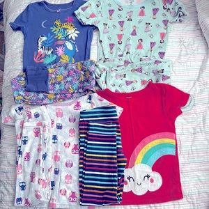 4 sets of Girls 5T Pajamas